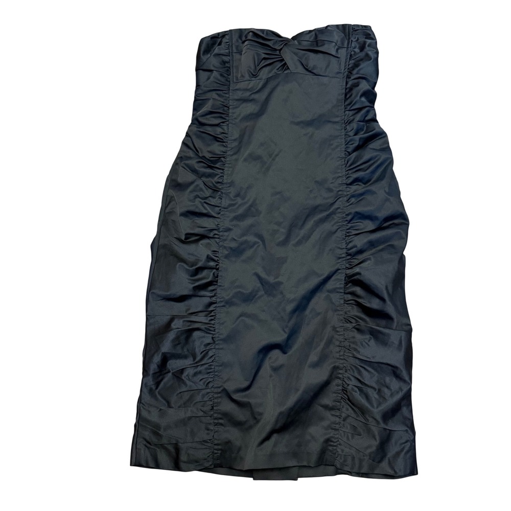 Nanette Lepore Black Siren Mini Dress Ruched Strapless Zipper Size 4 - Picture 2 of 11